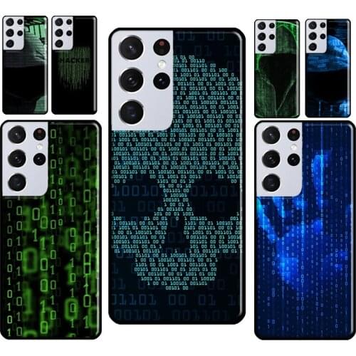 Hacker Binary Matrix Rain Case For Samsung Galaxy S21 Ultra Note 20 S20 FE S8 S9 S10 Note 10 Plus S10e Phone Cover
