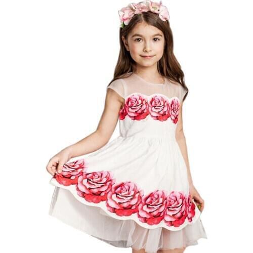 ChildDkivy Kids Dresses For Girls 2-8 Years Girls Summer Dress 2018 Girls Flower Princess Dresses for Birthday Party