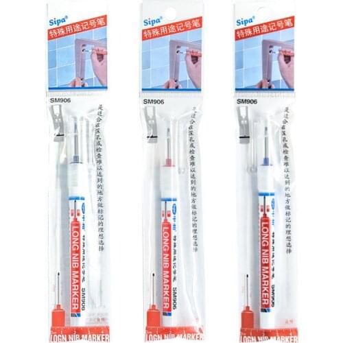 Long Head Marker Bathroom Woodworking Decoration Multifunction Deep Hole Marker Pens Woodworking Accessories