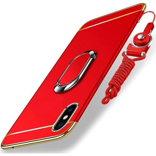 For XIAOMI MI8 Exploratory Phone Case For XIAOMI MI8 Pro cover Luxury 3 In 1 Slim Hard Cover case with stand and rope shell