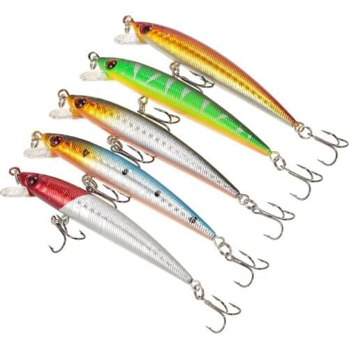 HiUmi 1 piece of 5 color hard minnow bait 9 cm 6 g ABS float bait high quality fishing wobbler Japan pesca hot sale