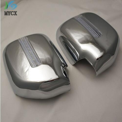 Chrome rearview mirror cover with light For Toyota Land cruiser Prado fj90 3400 Spoiler Car Styling accessories For fj90