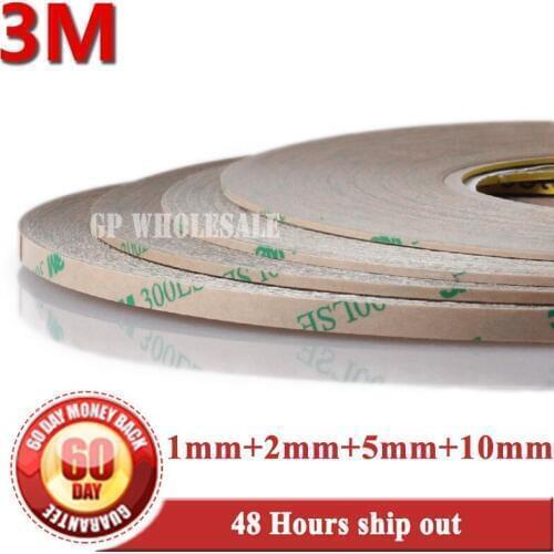 Combined 4 Roll (1mm+2mm+5mm+10mm wide)*55M*0.17mm Thick, Super Strong 3M Scotch Clear Double Adhesive Band for Phone Tablet LCD