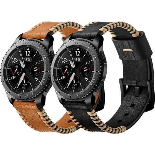 Leather Band For Samsung Gear S3 Frontier/Classic 22mm Watch Strap Replace Bracelet For Samsung Galaxy Watch 46mm Watch Band
