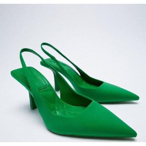 LMCAVASUN Summer New Women Closed Toe Single shoes with Stiletto Heel Mid-heeled Fashion Sandals with Hollow Pointed Toe shoes