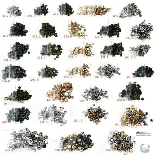 Metal brass Stainless steel Press Studs Sewing Fasteners snap buttons Clothing accessories diy 655/633/831/200/201/203/501/503