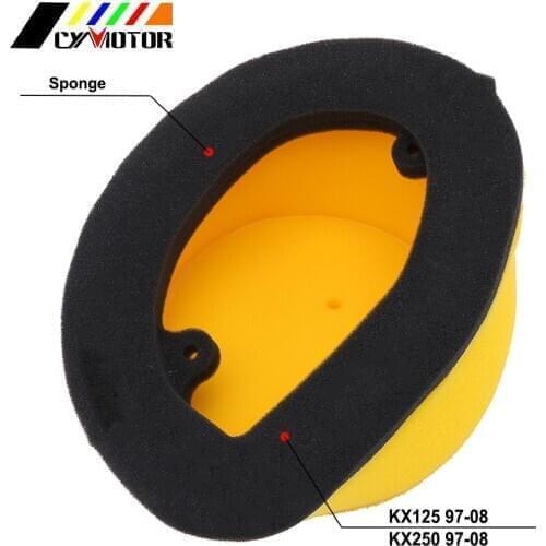 Motorcycle Yellow Double Layer Foam Air Filter For Kawasaki KX125 KX250 KX 125 250 1997-2003 2004 2005 2006 2007 2008