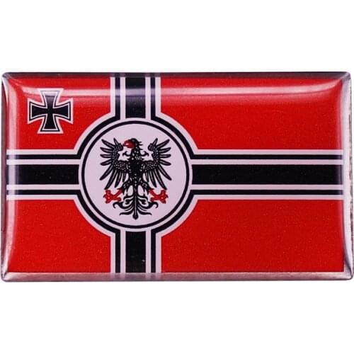 WWI German Empire Flag with Iron Cross Badge Germany Army Banner Brooch Lapel Pin Red