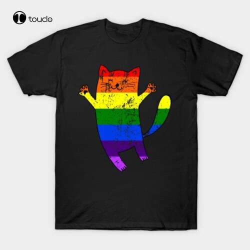 New Funny Lgbt Pride Flag Cat Pride Month Parade T-Shirt Tee Novelty Gift Size S 5Xl Tee Shirt S-5Xl