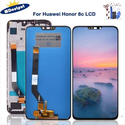 Original For Huawei Honor 8C LCD Screen Display With Touch Panel Digitizer Assembly Replacement For BKK-LX2 Display With Frame