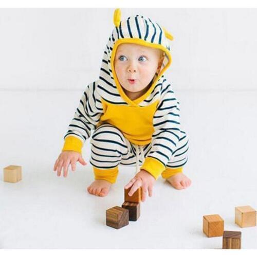 Autumn Newborn Baby Girls Clothes Hoodie Tops T-Shirt+Cotton Pants 2pcs Suit Newborn Baby Boys Girls Clothing Sets Infant Set
