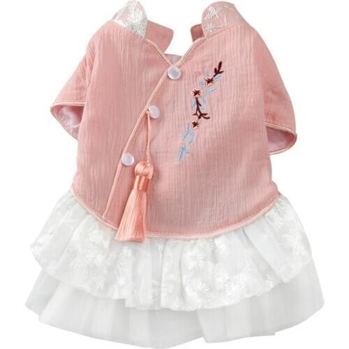 Chinese Style Pet Dog Dress Tulle Puppy Pet Dress Chihuahua Dog Costume Spring Summer Pet Skirt Cat Dogs Dresses Disfraz Perro