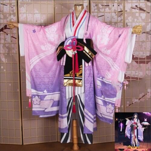 Custom size SSR Onmyoji Enenra cosplay costume pink kimono dress wafuku uniform Halloween costumes Anime clothes COS outfits