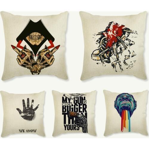 Bedding Cool Mens Cushion New Design Cotton Linen Colorful Fashion Decorative Throw Pillows Room Bar For Sofa 45x45cm