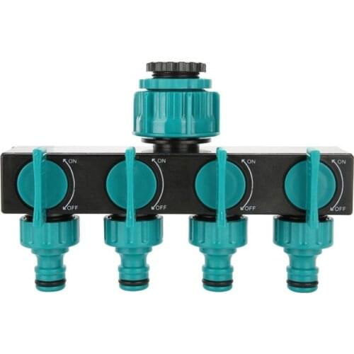1/2"-3/4"-1" Hose Splitters Irrigation Adapter 4-way Water Connector European Standard Female Thread Tap Garden Water Connectors