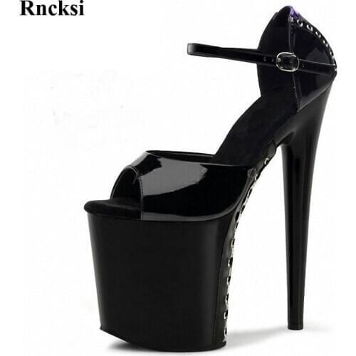 Rncksi Women New 20cm platform Bandage sexy ultra high heels Fashion sandals 8 inch clubbing high heels Pole Dance Shoes