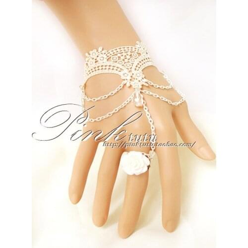 Luxury Vintage Bracelet Crystal Bracelets For Women Charm Bride trims s14 Lace 13CM-Chain-7CM
