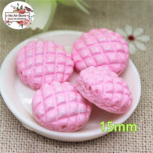 Pink bread 10PCS 15mm Resin Flatback Cabochon Miniature Food Art Supply Decoration Charm Craft