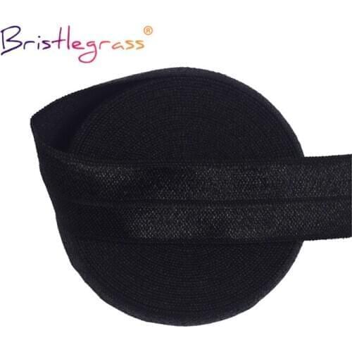 BRISTLEGRASS 50 100 Yard by Roll 3/4" 20mm Solid Shiny Fold Over Elastics FOE Spandex Satin Band Tape Hair Tie Dress Sewing Trim
