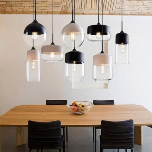 Nordic led glass ball chandelier luminaria pendente kitchen fixtures kitchen dining bar pendant lights living room dining room