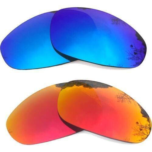 Ice Blue & Orange Red Mirrored Polarized Replacement Lenses for Juliet Frame 100% UVA & UVB