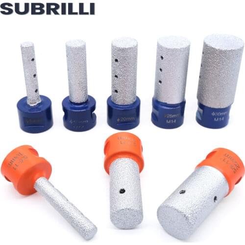 SUBRILLI Diamond Vacuum Brazed Finger Bits 10/15/20/25mm Hole Edge Milling Grinding Bit for Stone Marble Granite Concrete 1PC