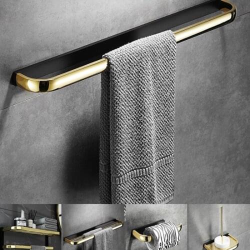 Towel rack single rod hole-free toilet bathroom rack wall hanging towel pole toilet storage rack
