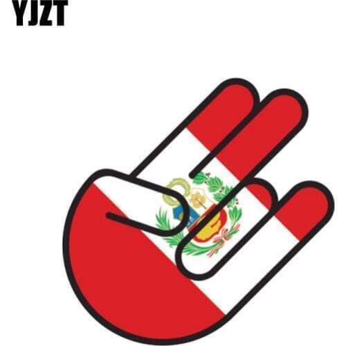 YJZT 9.7CM*14.7CM Funny Car Styling Peru Shocker Flag Decal Car Sticker 6-1004