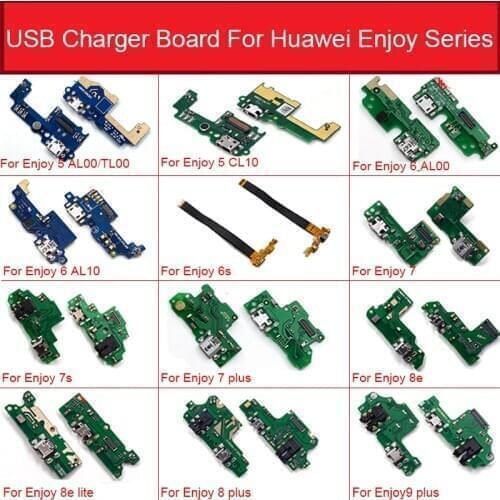 Charger USB Jack Board For Huawei Enjoy 5 6 AL00 AL10 6s 7 8 Plus 7s 8e 9e 9s 9 Lite Charging Port Connector Board Flex Cable