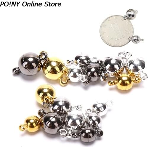 10pcs Magnetic Lobster Clasps Buckle Hook Round Crystal Beads Disco Ball Clasp For Bracelet DIY Jewelry Making Findings