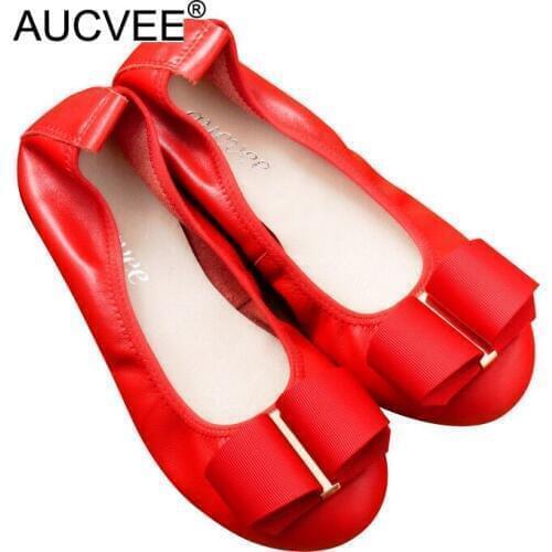 Women Genuine Leather Flats Heels Fashion Loafers Shoes Casual Soft Black Red Baleriny Woman 2021 New Spring Summer Lady Shoes