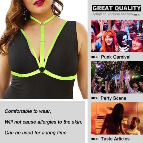 Women Goth Plus Size Sexy Halter Exotic Lingerie Bondage Harness Chest Sculpture Cupless Bra Suspender Fat Female Bdsm Underwear