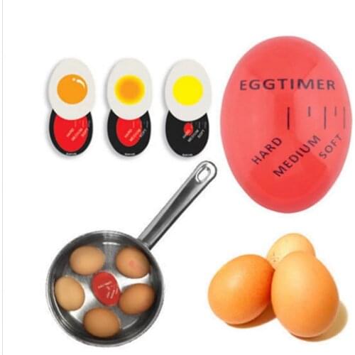 1pcs Egg Timer Kitchen electronics gadgets Color Changing Yummy Soft Hard Boiled Eggs Cooking Eco-Friendly Resin Red timer tools