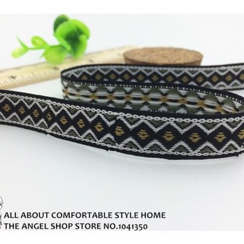 10Yards 13mm 1/2" Wedding Party Home Accessory Jacquard Ribbon White Iron Chain Shape Edge Ribbon DIY Handmade Material