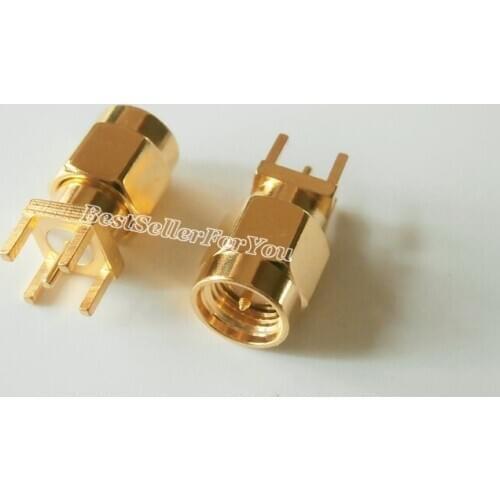10Pcs Connector SMA Connector Male Plug Solder PCB Mount Straight 5.08mm