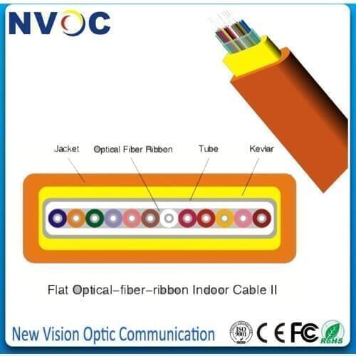 12Cores,SM G657A1,Single Mode Fiber Ribbon Indoor Elliptical Optical Cable