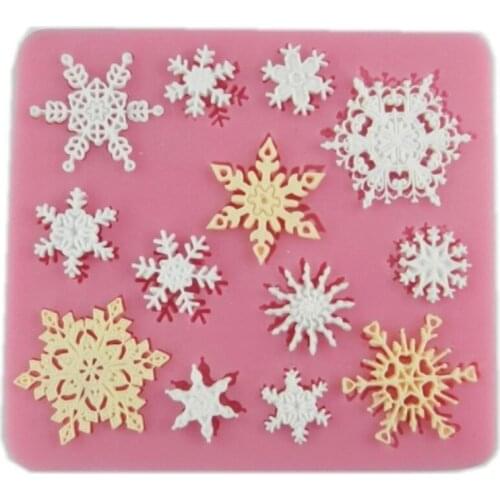 3D christmas decorations snowflake silicone mold Lace chocolate Moulds Party DIY fondant baking cooking cake decorating tools