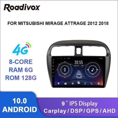 9 inch android 10.0 car radio video gps navigation player for Mitsubishi mirage attrage 2012 2018 multimedia autoradio stereo