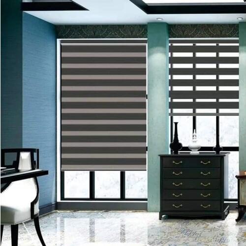 White Grey Sheer Zebra Blinds Living Room Polyester Fabric Shading French Window Roller Blinds for Bathroom Kitchen Office