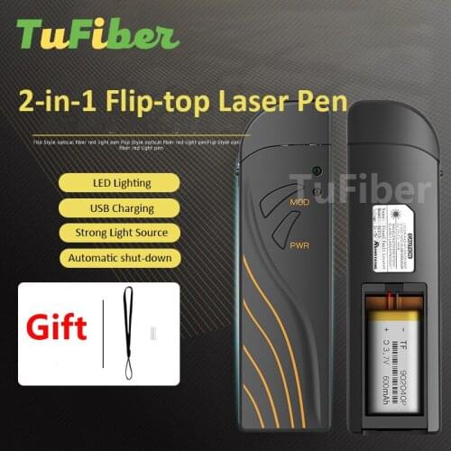 Free Shipping Optical Fiber 15Km 30MW Red Laser Pen Fiber Fault Locator FTTH Fiber Optic Test USB charge LED Lighting Pen VFL