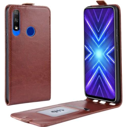 For Huawei Honor 9X Global Fingerprint 6.59inch Flip Leather Wallet Case Luxury Phone Cases Protective Cover with Card Slot