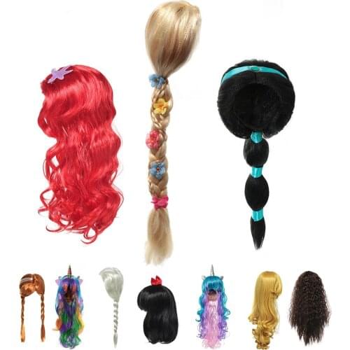 Kids Girl Cosplay Wig Princess Elza Ana Children Snow White Tangled Hair Braid Wigs Girls Princess Wig for Party