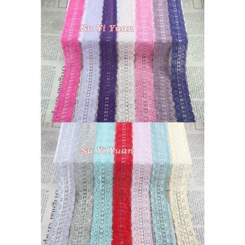 10 Yards/lot 24mm Width Elastic Stretch Lace Trim DIY Headband Sewing Garment Elastic Lace