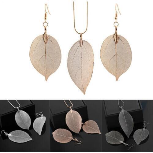 Fashion Women Jewelry Sets Layer Chain Necklace Earrings Set Wedding Gift