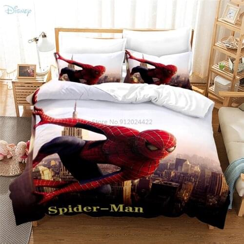 Home Textile Children Cartoon 3d Spider Man Print Bedding Sets Comforter Duvet Cover Set Bed Linen Boys Girls Single Double Size