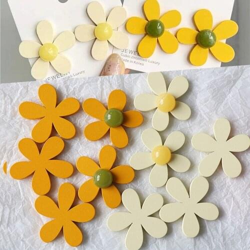 50PCS 43mm Fashion Style Wood Big Flowers Connectors Charm For Earring Accessories Jewelry Making