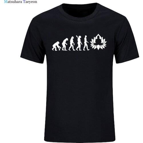 Fashion Evolution of Buddha T Shirt Funny Buddhism Men Cotton Short Sleeve T Shirts Cool Printed T-shirt Mens Tee Summer Tops