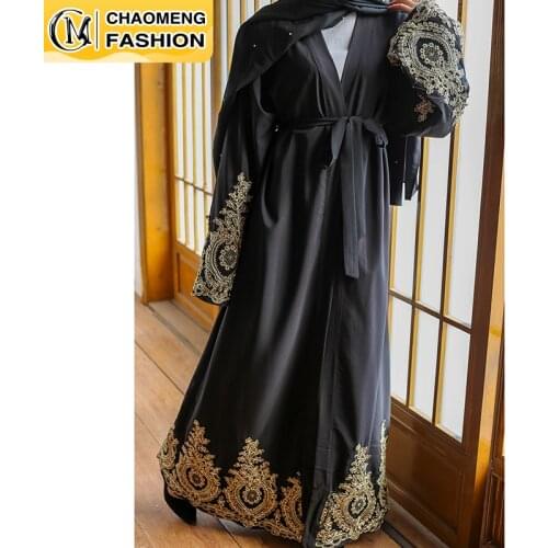 NewRamadan Eid Fashion Embroidery Kaftan Dubai Abaya Kimono Turkey Hijab Muslim Dress Malaysia Islamic Clothing For Women Caftan
