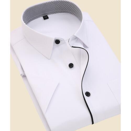 Brand Office Style Mens Shirt 2018 Summer New Plus Size Shirt Men Business Formal Short Sleeve Shirts Male Dress Shirts Clothes