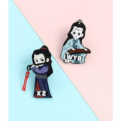 Chinese Style Creative Idol Character Cartoon Personality Wang Yibo Alloy Brooch Denim Fashion Accessories For Men And Women Ins